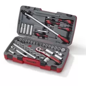 T1244 1/2 Drive Socket Tool Set (44 Pieces) - Teng Tools