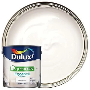 Dulux Quick Dry Pure Brilliant White Eggshell Low Sheen Paint 2.5L