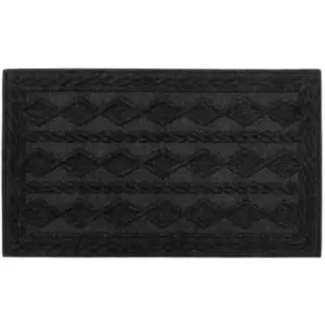 JVL - Knit Rubber Backed Indoor Doormat, 45x75cm, Charcoal