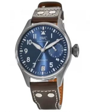 IWC Big Pilot's Le Petit Prince Blue Dial Brown Leather Mens Watch IW501002 IW501002