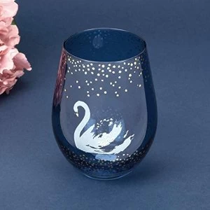 Swan Stemless Wine Glass with Gold Foil