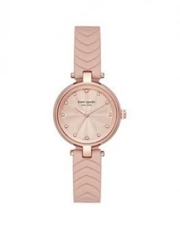 Kate Spade New York Kate Spade Annadale Rose Gold Crystal Set Dial Rose Gold Leather Strap Ladies Watch