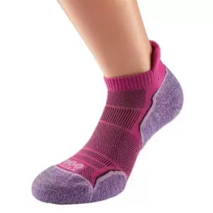 1000 Mile Womens/Ladies Run Socks (Pack of 2) (S) (Pink/Lavender)