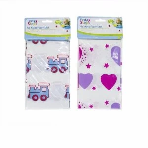 First Steps No Mess Easy Clean Toddler Under Chair Floor Mat - Pink Hearts