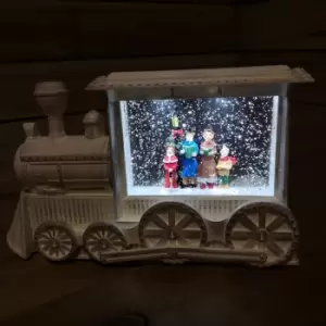 Premier Battery Operated 29cm Christmas Train Glitter Spinner Carol Singer Scene