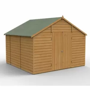 10' x 10' Forest Shiplap Dip Treated Windowless Double Door Apex Wooden Shed (3.2m x 3.01m)