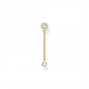 Charming Gold Plated Long White Stones Single Earring H2237-414-14