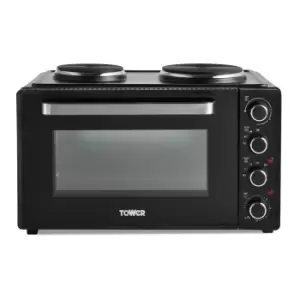 Tower T14045 42L Mini Oven with Hot Plates and Rotisserie - Black