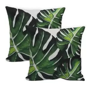 Streetwize Pair Of Banana Leaf Scatter Cushions