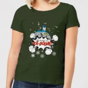 DC Batman Be Good Womens Christmas T-Shirt - Forest Green - XXL