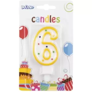 Number 6 Birthday Candle