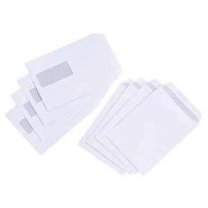 Value C5 Envelope Pocket Press Seal Window 90gsm White Pack of 500