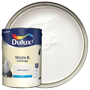 Dulux Walls & Ceilings White Cotton Matt Emulsion Paint 5L