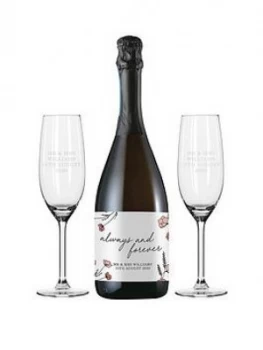 Personalised Always & Forever Prosecco Set In Silk Lined Box