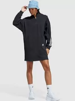 adidas Sportswear Future Icons 3 Stripe Jumper Dress - Black, Size 2XL, Women
