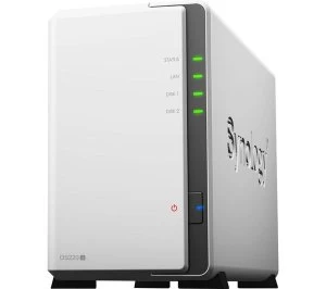SYNOLOGY DS220J Disk Station Server NAS Drive - 12 TB, 2 Bay, White