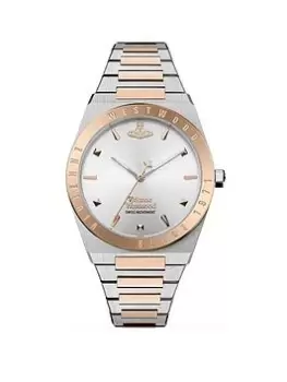 Vivienne Westwood Charterhouse Ladies Quartz Watch With Silver Sunray Dial & Stainless Steel Two Tone Bracelet
