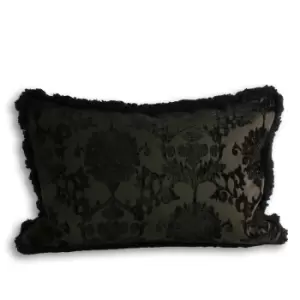 Hanover Jacquard Cushion Black / 45 x 45cm / Polyester Filled