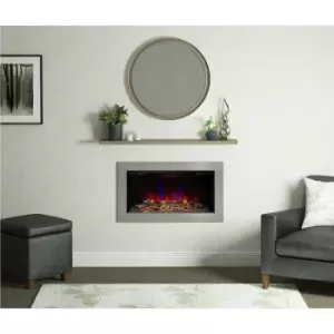 Be Modern 34 Brushed Steel Inset Electric Fire - Avella