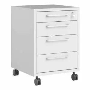 Prima Mobile Cabinet with 4 Drawers, white
