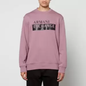 Armani Exchange Mens Tape Logo Sweatshirt - Grape Shake - S