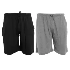 Tom Franks Jersey Lounge Shorts (2 Pack) (LARGE) (Black/Grey)