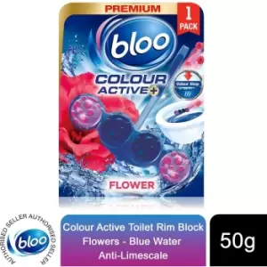Bloo Colour Active Fresh Flowers Toilet Rim Block 50g - wilko