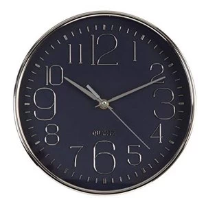 Hometime Deep Case Wall Clock Blue Arabic Dial 25cm