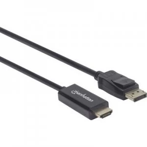 Manhattan HDMI Cable 300.00cm 153188 Black [1x DisplayPort plug - 1x HDMI plug]