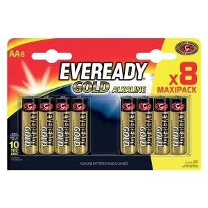 Eveready Gold AA LR6 Alkaline Batteries Pack of 8 E300691700