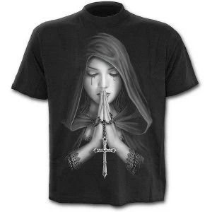 Goth Prayer Mens Medium T-Shirt - Black