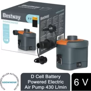 Sidewider D Cell Battery Powered 6V Electric Air Pump 430 L/min - Bestway