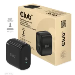 CLUB3D Travel Charger PPS 65W GAN technology, Single port USB...