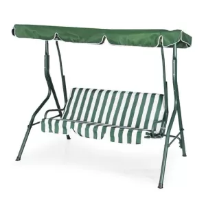 Charles Bentley 2 Seater Swing Seat - Green and White Striped
