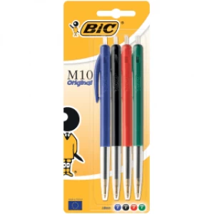 BIC M10 Clic Ballpoint Pen - Assorted Colours (5 Pack)