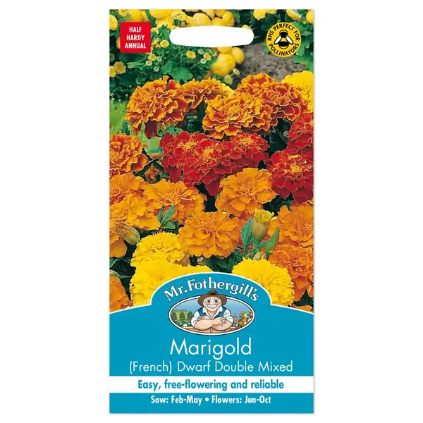 Mr. Fothergill's French Marigold Dwarf Double Mixed Seeds Multicoloured