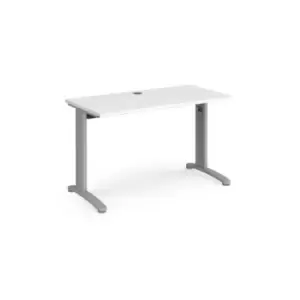 Office Desk Rectangular Desk 1200mm White Tops With Silver Frames 600mm Depth TR10