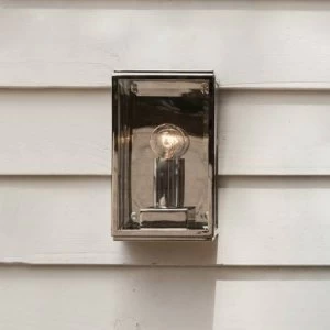 1 Light Outdoor Small Wall Lantern Polished Nickel IP44, E14