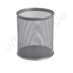 5 Star Office Pencil Holder Wire Mesh Silver