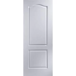 2 Panel Arched Pre painted White Woodgrain Internal Door H1981mm W838mm