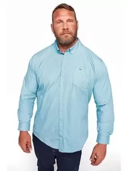 BadRhino Essential Long Sleeve Oxford Shirt - Blue Size 3XL, Men