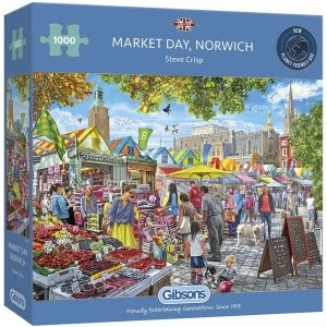 Gibsons Market Day Norwich 1000 Piece Jigsaw Puzzle