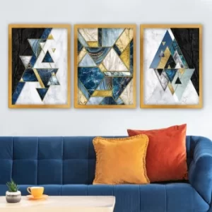 3AC170 Multicolor Decorative Framed Painting (3 Pieces)