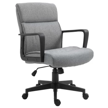 Vinsetto Linen Fabric Swivel Office Chair - Grey