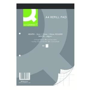 Q-Connect A4 Graph Refill Pad 80 Sheet Pack of 10 KF02231