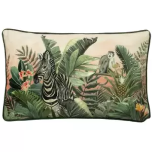 Evans Lichfield Manyara Zebra Cushion Cover (30cm x 50cm) (Green)