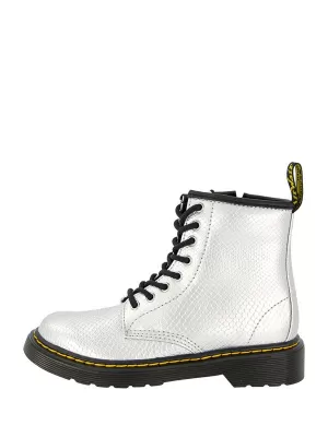 Dr Martens Girls 1460 8 Lace Boots - Silver Metallic, Silver Metallic, Size 1 Older