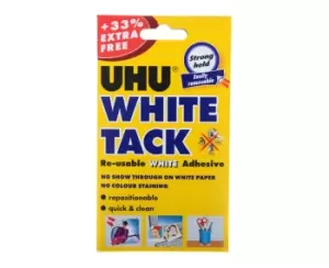UHU White Tack Handy 33 Percent Extra Free, none