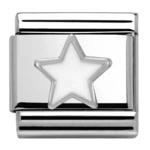 Nomination CLASSIC Silvershine Symbols White Star Charm 330202/04