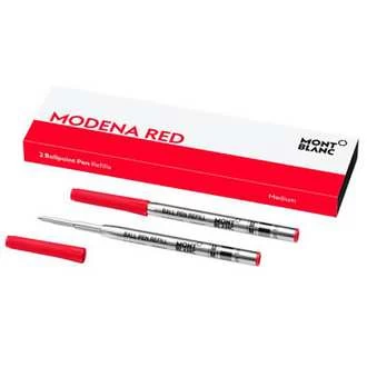 Mont Blanc Modena Red Ball Pen Twin Pack Refill - Medium Nib